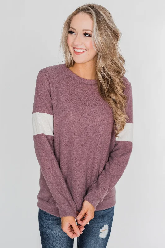 Discover Promotions All of Me Long Sleeve Pullover Top - Antique Mauve