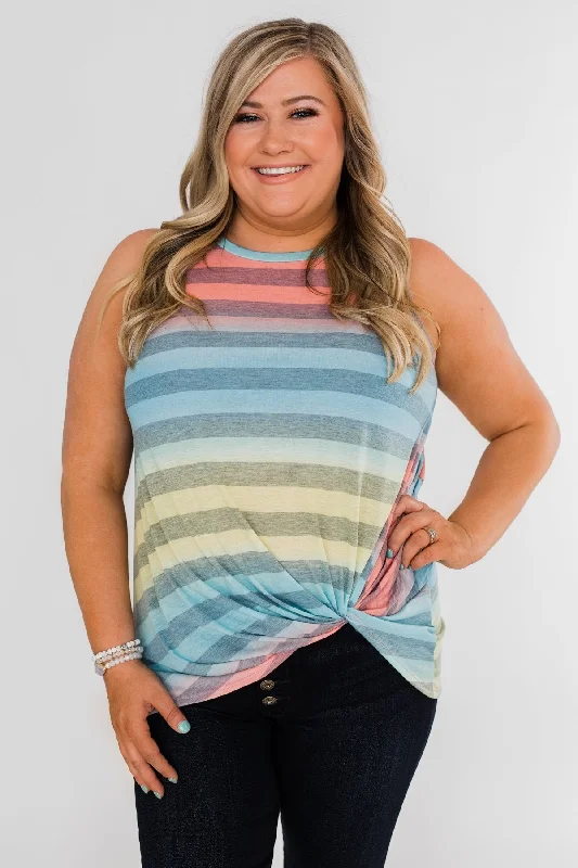 Flash Weekend Discounts – Shop Now Together With You Striped Twist Top- Multi-Colored Flash Weekend Discounts – Shop Now Together With You Striped Twist Top- Multi-Colored