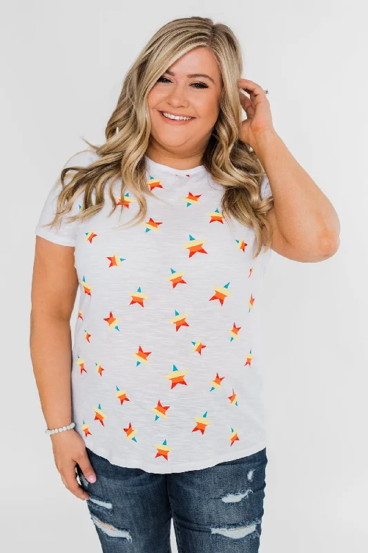 Style Steals You Don't Want To Miss Make Life Grand Star Top- White