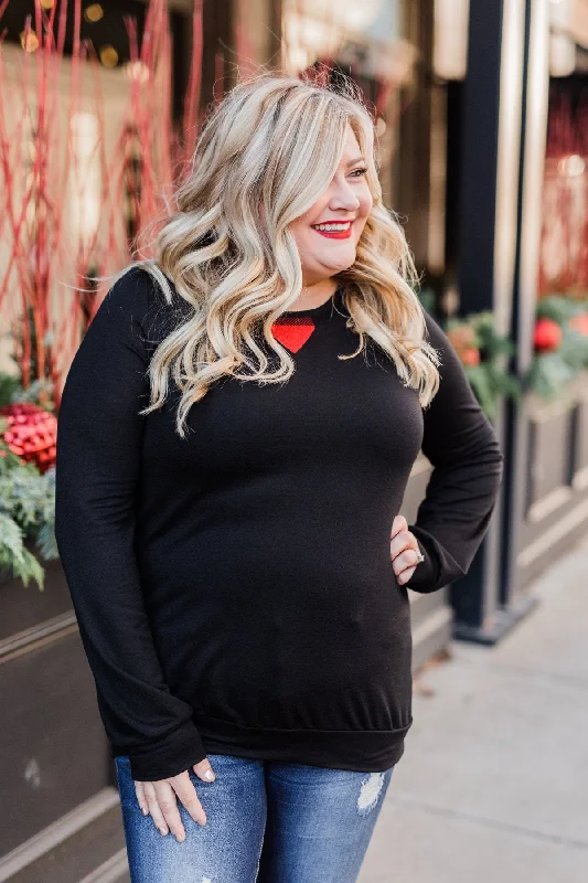 End-Of-Week Price Drops Buffalo Plaid Peek-a-Boo Top- Black
