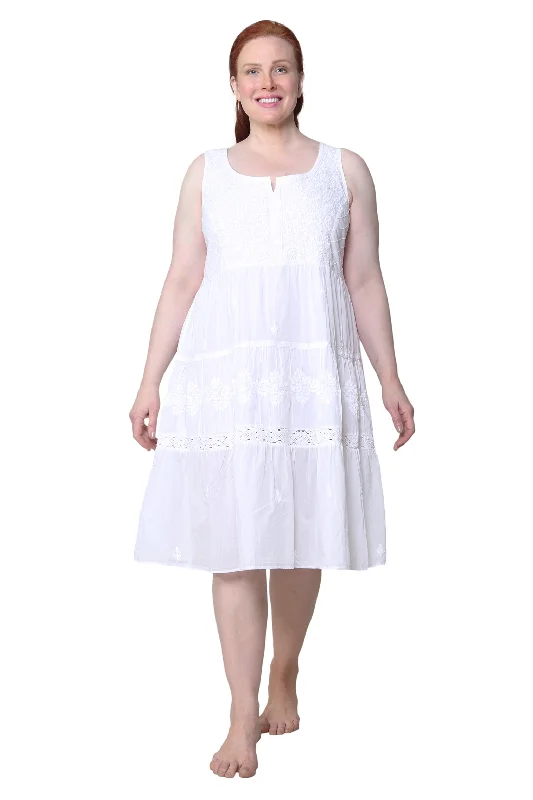 You'll Love Us Because La Cera Plus Size Sleeveless Tiered Chemise