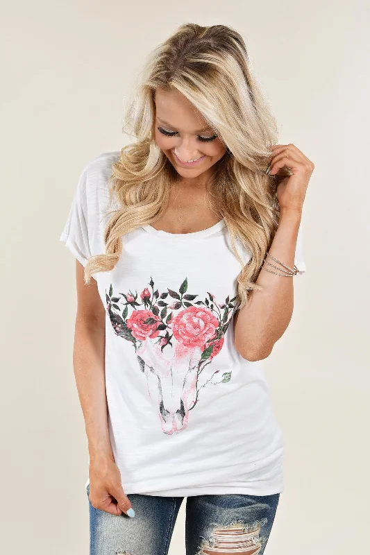 Stylish Savings Floral Skull Top