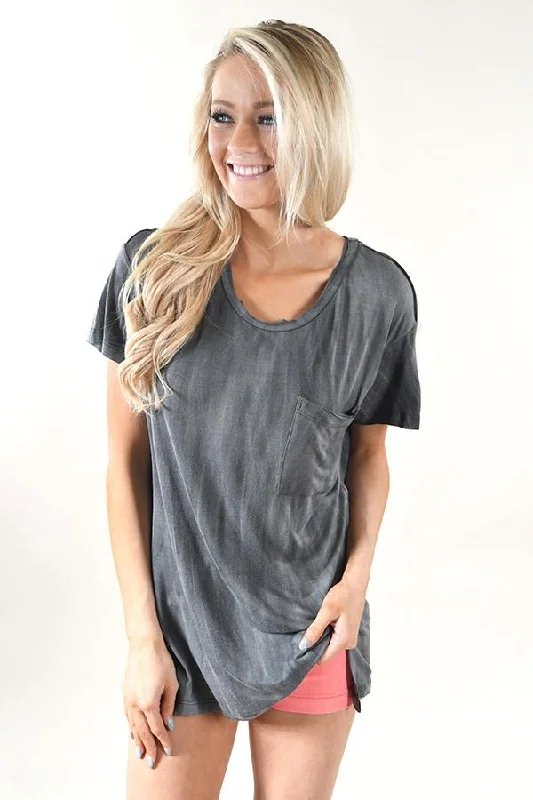 Limited Time Offer Charcoal Pocket Top