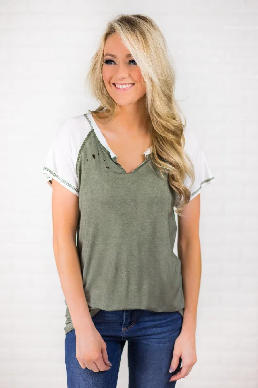 Mid-Week Savings Extended Through The Weekend Feeling Holey Olive Top