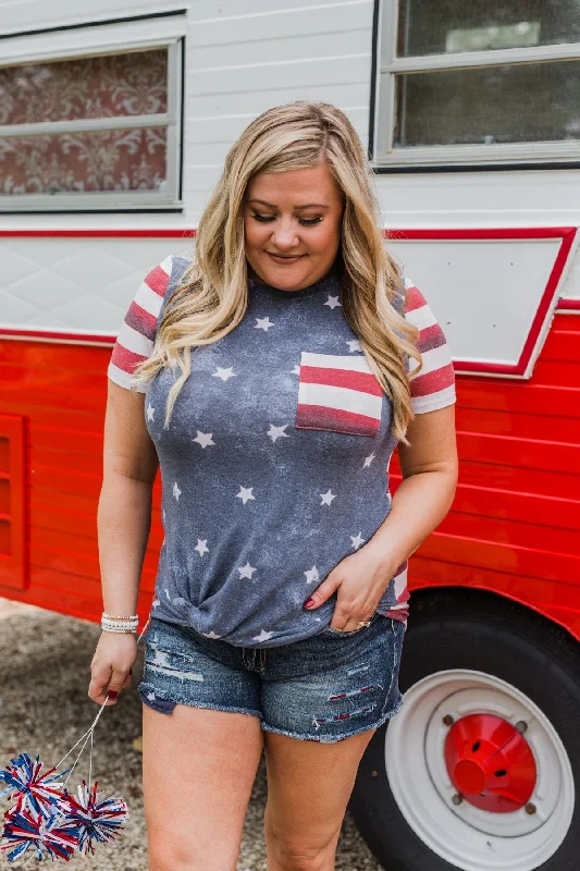 Special Offer For You Stars & Stripes Forever Pocket Top