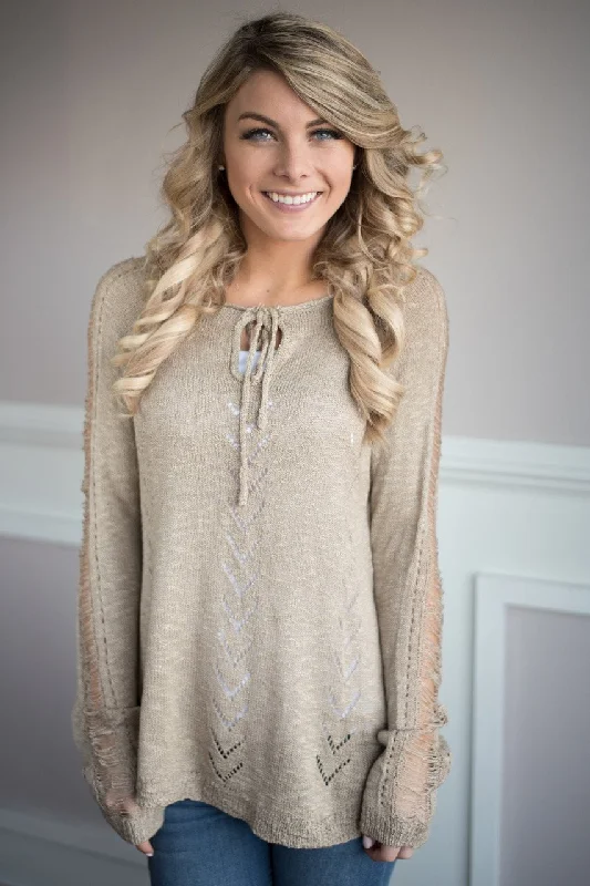 Urban Elegance Deals Just for Looks Sweater Top ~ Mocha