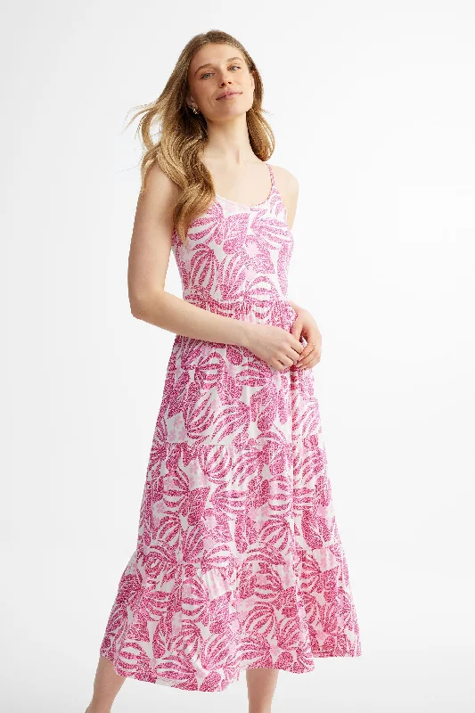 Flirty Fashion Discounts Robe longue volants étagés imprimé floral - Femme