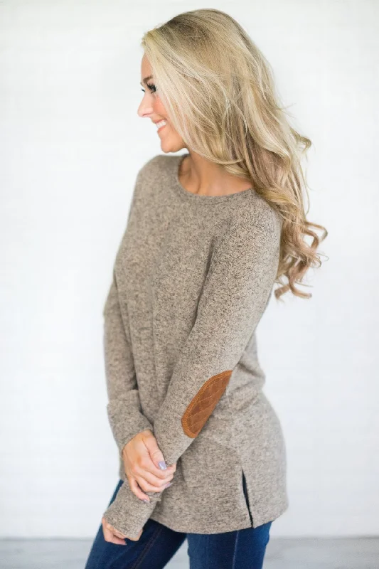 Glamorous Fashion Offers Mocha Button Down Tunic Top