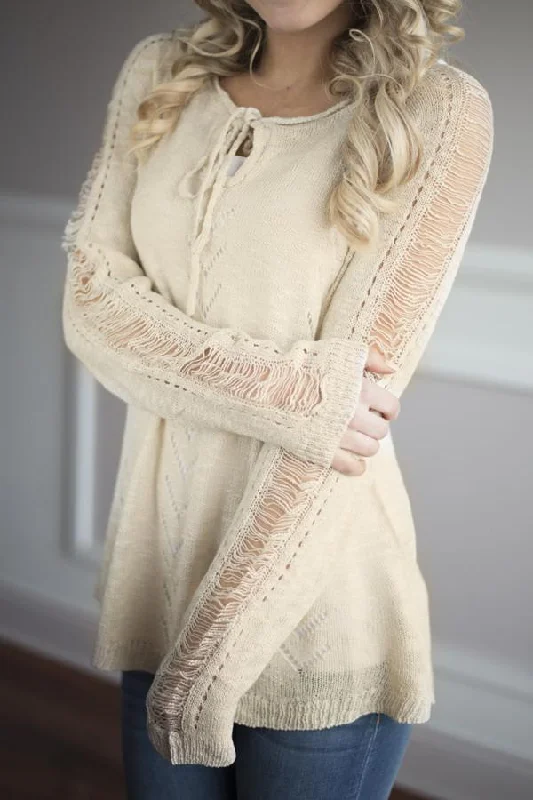 Stock Up And Save Before The Sale Ends Just for Looks Taupe Sweater Top