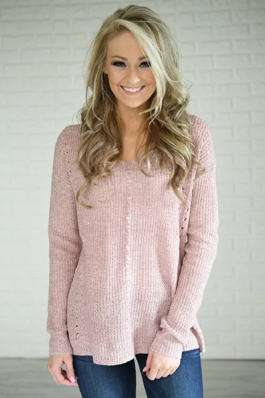 Huge Markdowns Sweet Love Back Lace Up Top ~ Blush