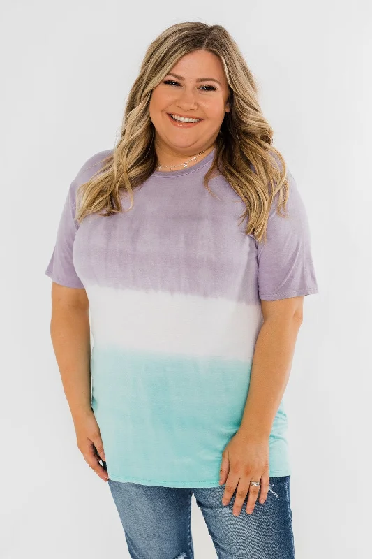 Unleash Your Style Watching The Sunset Ombre Top- Purple & Blue