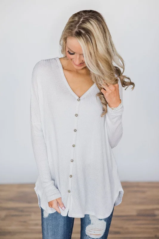 Exclusive Discount Forever Enough White Button Top
