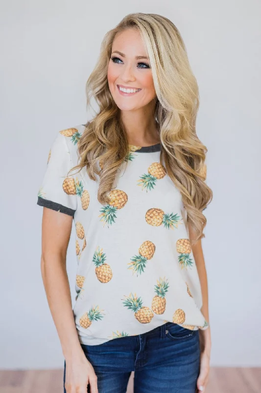 Inspired By You, Designed For You More of Summer Pineapple Top- Ivory