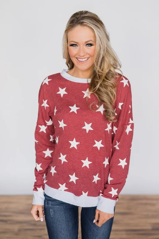 Chic Style, Always In Vogue The Star Attraction Top ~ Red