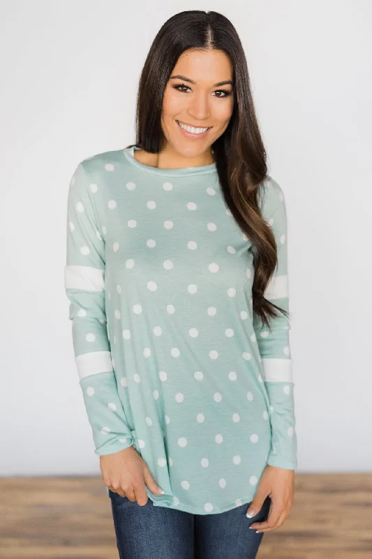 Casual Chic Deals My Happy Place Top ~ Mint