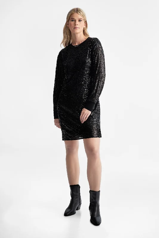Timeless Style Promotions Robe manches longues à paillettes - Femme