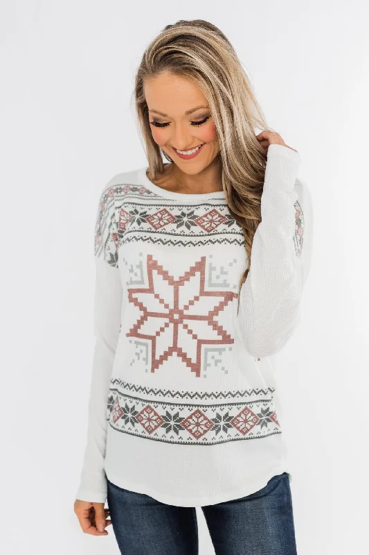 Everyday Elegance Sale Winter Wonderland Thermal Top- Ivory