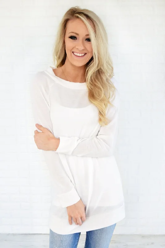 Shop Sale Items Forever Cozy Tunic Top ~ White