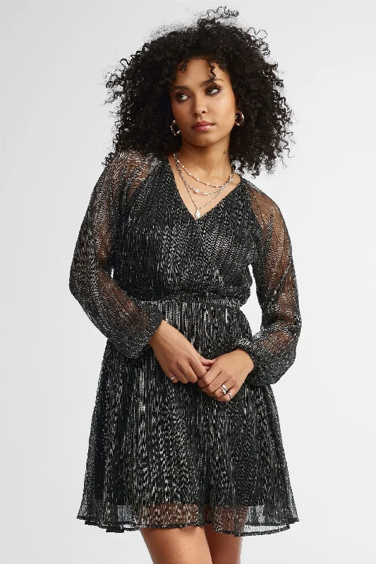 Get Ready For The Weekend With Big Savings Robe cache-cœur manches longues bouffantes lurex - Femme Get Ready For The Weekend With Big Savings Robe cache-cœur manches longues bouffantes lurex - Femme