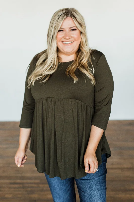 Don't Wait – Weekend Prices Won't Last How Sweet To Know You Babydoll Top- Olive