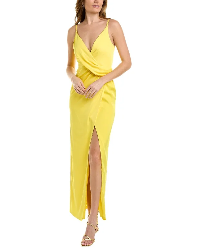 Aidan by Aidan Mattox V-Neck Draped Gown