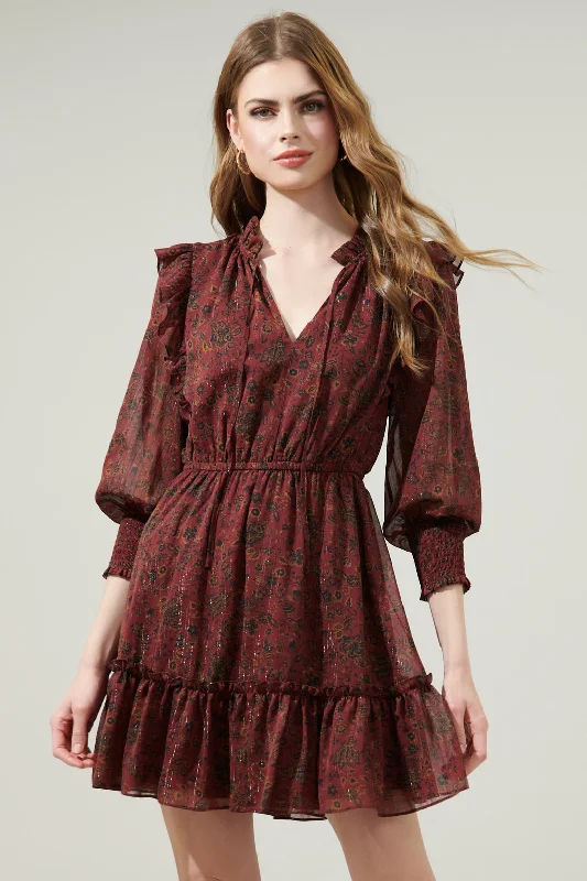 Women's Sporty Chic Clothes Carmina Beau Idra Ruffle Chiffon Dress