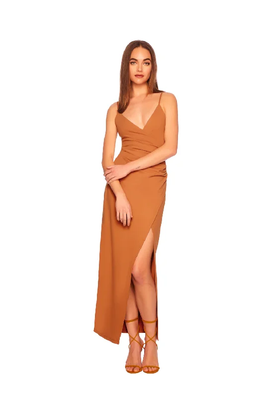 Women's Seasonal Fashion Trends faux wrap string slit dress