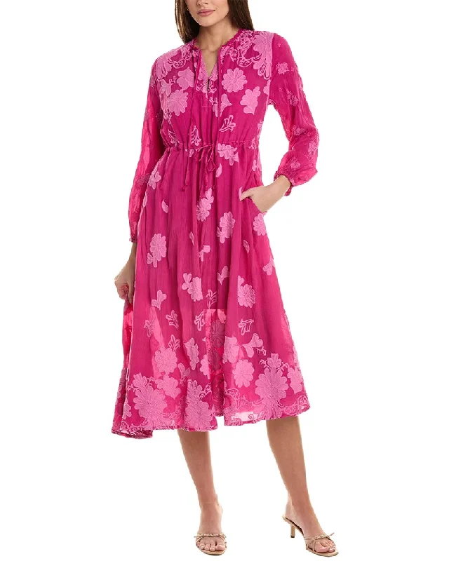 Women's Vacation Clothes Johnny Was Daisy Leonna Midi Dress