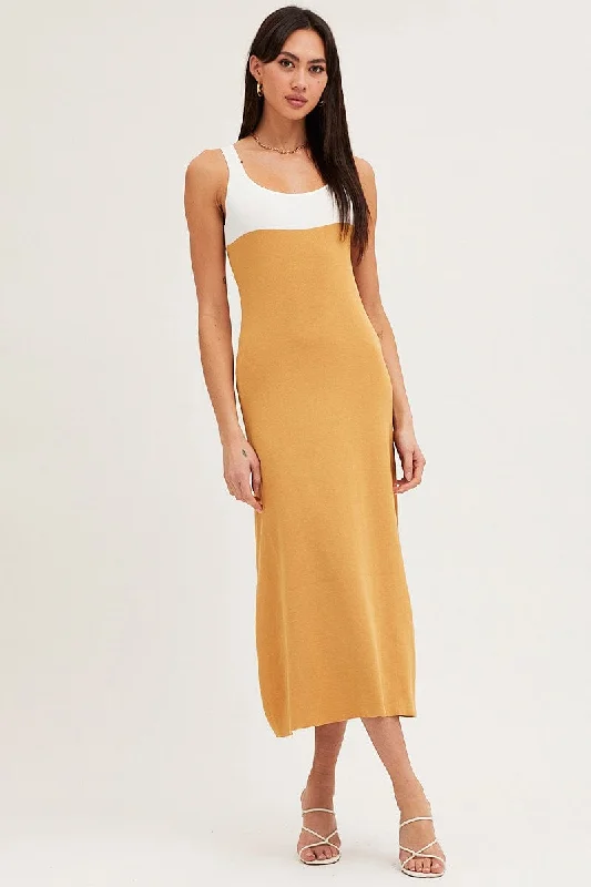 Women's Sporty Clothes Multi Colorblock Knit Dress