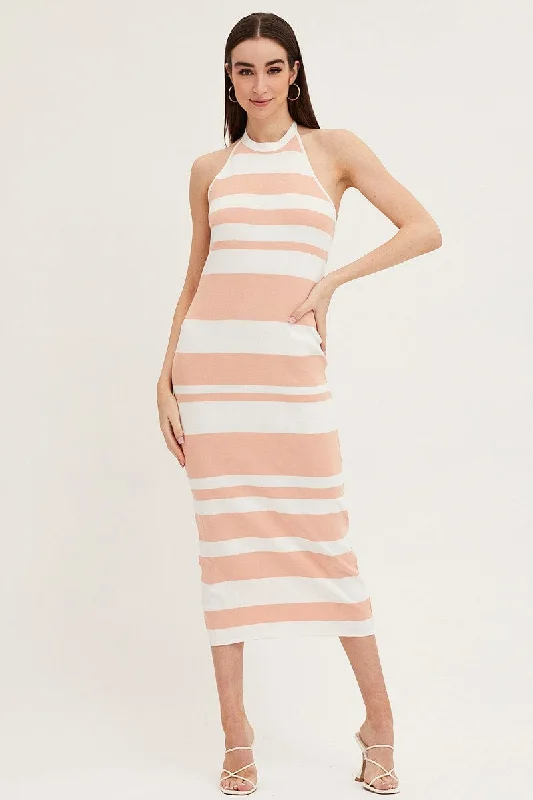 Women's Comfy Attire For Lounging Multi Kint Midi Dress