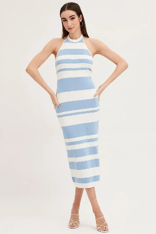 Chic Women's Garments Multi Kint Midi Dress