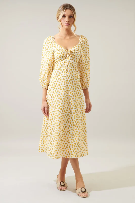 Clothes For Sale Taryn Sweetheart Puff Sleeve Midi Dress