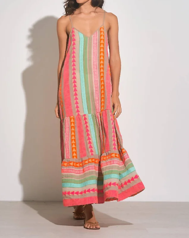 Sustainable Women's Apparel Tulum Maxi Dress In Neon Orange