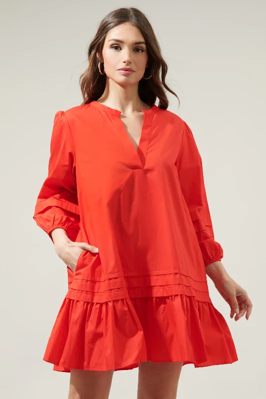Women's Luxury Garments Velma Ruffle Shift Dress