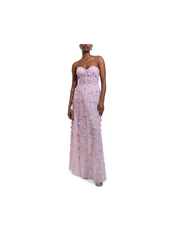 Women's Professional Apparel Womens Applique Maxi Evening Dress