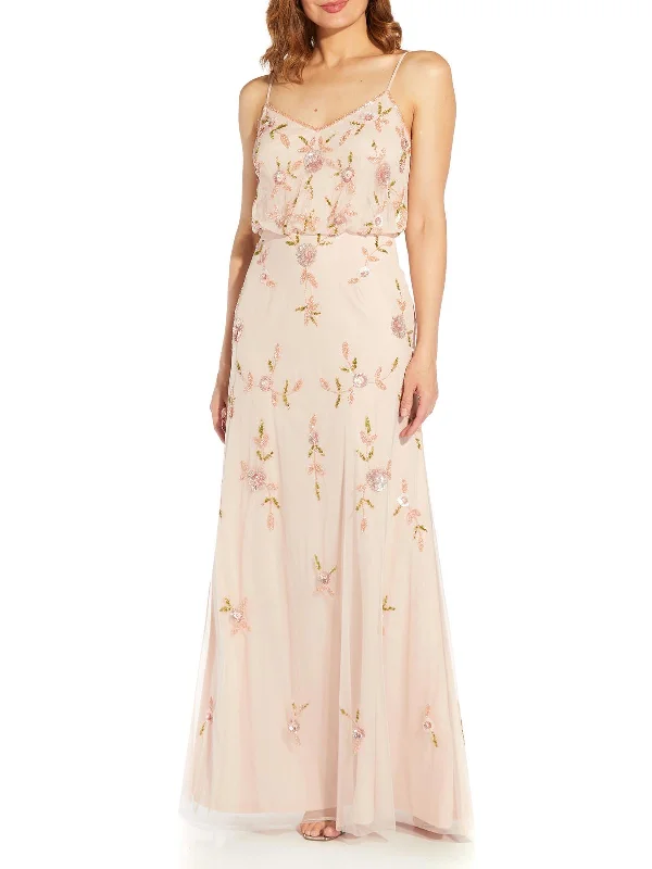 Clothing Store Womens Floral Embellished Evening Dress