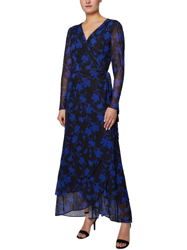 Online Clothing Stores Womens Floral Long Wrap Dress