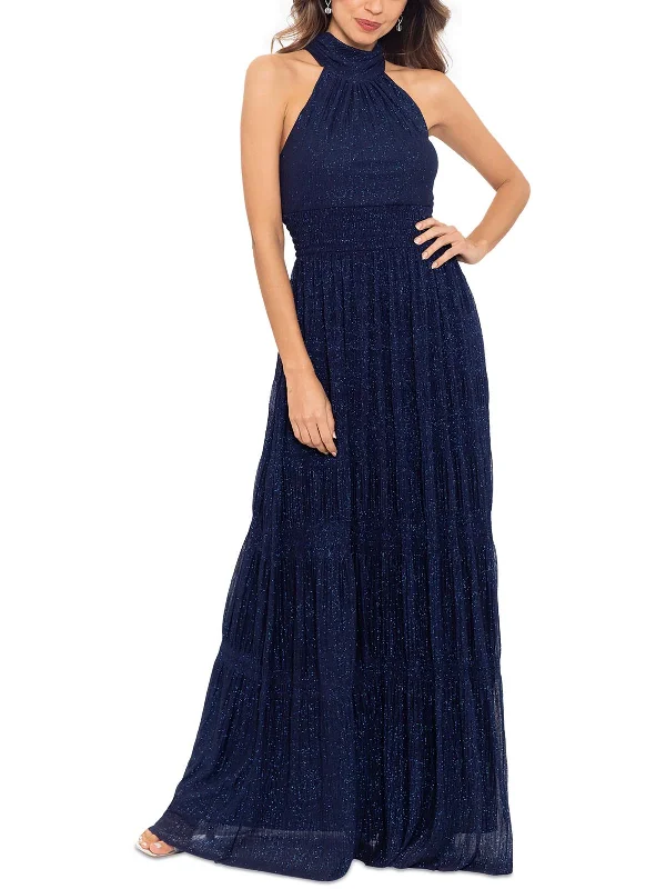 Fashion-forward Women's Wear Womens Glitter Crinkled Evening Dress