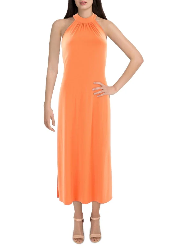 Formal Garments For Women Womens Knit High Neck Maxi Dress