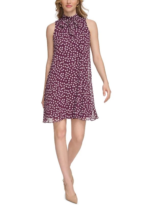 Women's Formal Wear Womens Mini Polka Dot Shift Dress