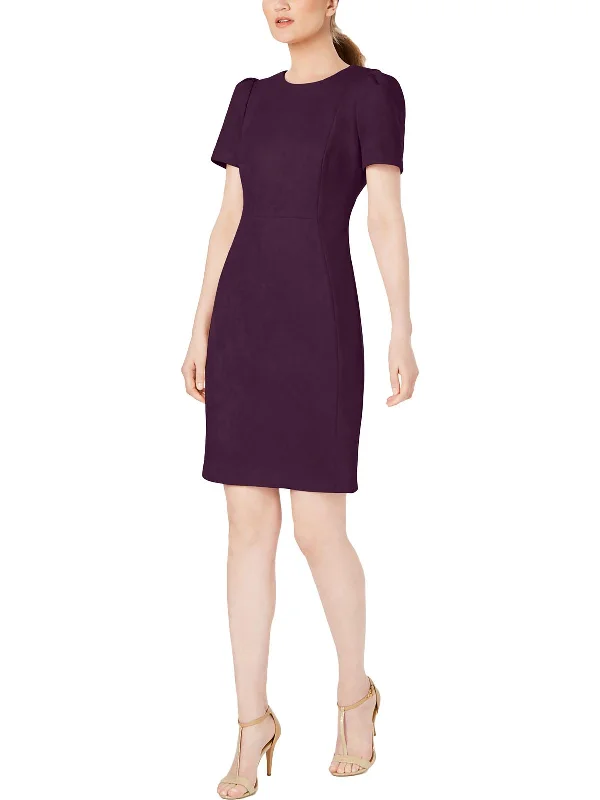 Timeless Women's Outfit Womens Solid Faux Suede Wear To Work Dress