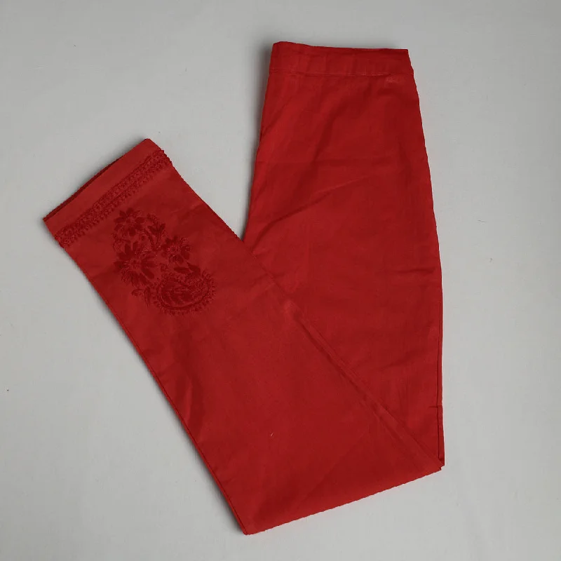 Clearance Sale Online Red - Lucknow Chikankari Hand Embroidery Cotton Lycra Cropped Pant (Free Size) Clearance Sale Online Red - Lucknow Chikankari Hand Embroidery Cotton Lycra Cropped Pant (Free Size)