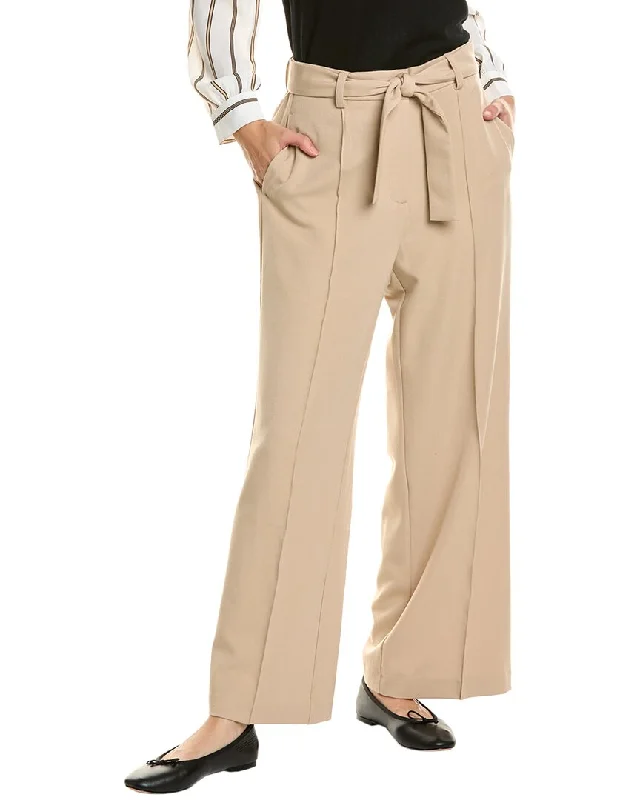 Adrianna Papell Twill Wide Leg Pant