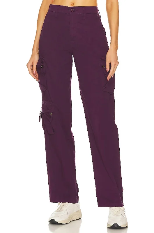 Bobbie Utility Pant In Washed Aubergine