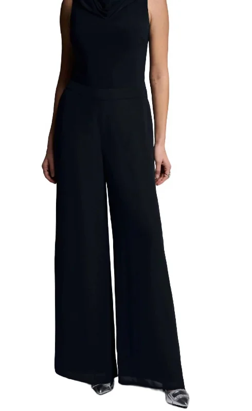 Timeless Women's Apparel Chiffon Pant In Black