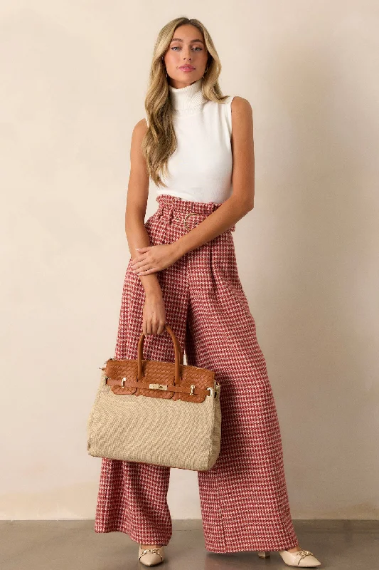 Affordable Trendy Clothes For Women Classic Delight Light Rust Multi Tweed Pants