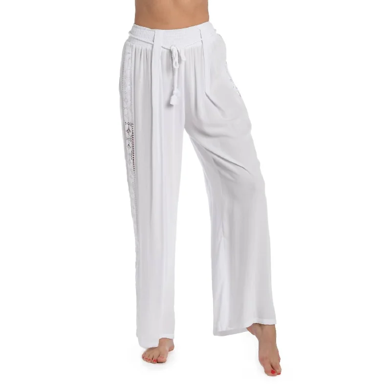 Women's Clothing Sets Coastal Covers Palazzo Pants In White