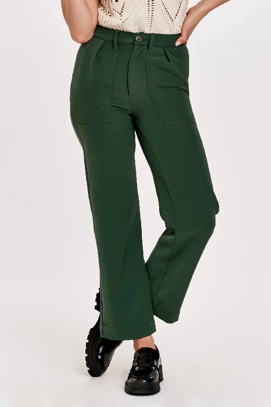 Women's Transitional Apparel Cordova High Rise Straight Leg Cropped Pant In Cypress