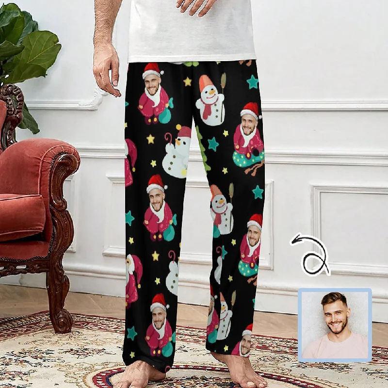 Custom Face Christmas Slumber Party Unisex Long Pajama Pants For Men Women for Christmas