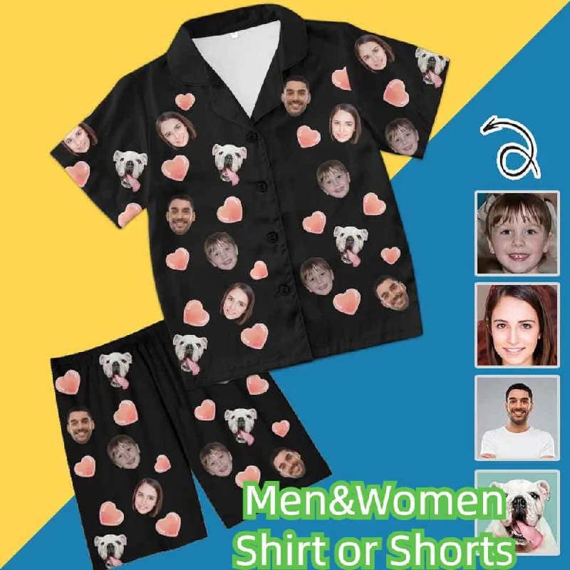Women's Night-Out Clothes Custom Face Love Pattern Men's and Women's Tie Dye Printed Pajamas Set Short Sleeve Tops With Shorts Lounge Set Casual Two-Piece Sleepwear Women's Night-Out Clothes Custom Face Love Pattern Men's and Women's Tie Dye Printed Pajamas Set Short Sleeve Tops With Shorts Lounge Set Casual Two-Piece Sleepwear